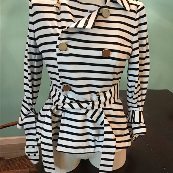 Kate Spade step out in stripes bow back pea coat - Picture 7 of 9